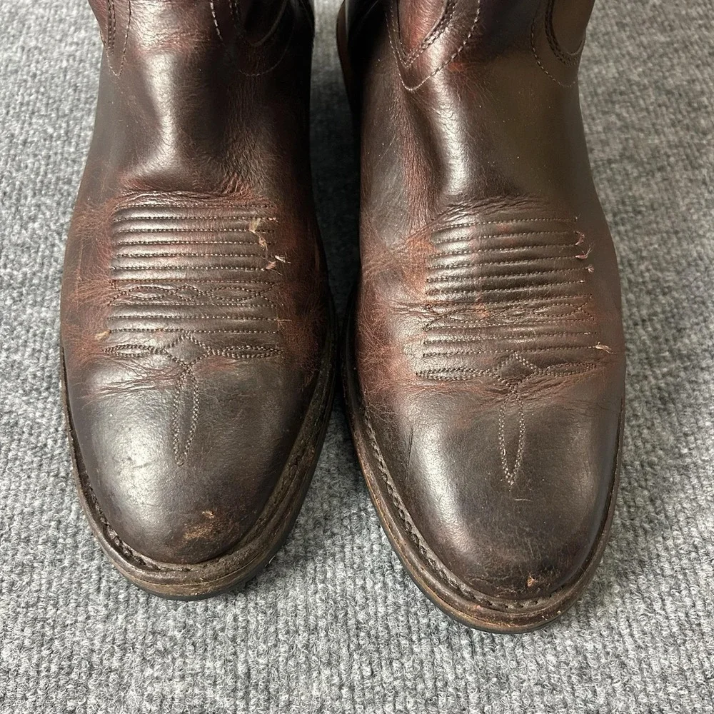 Chippewa Boots Mens Size 11 EE Brown Leather Western Toe Pull On Vibram 20012